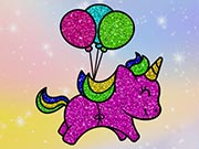 Coloring Book Glittered Unicorns