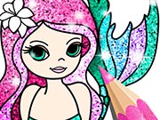 Mermaid Coloring Book Glitter